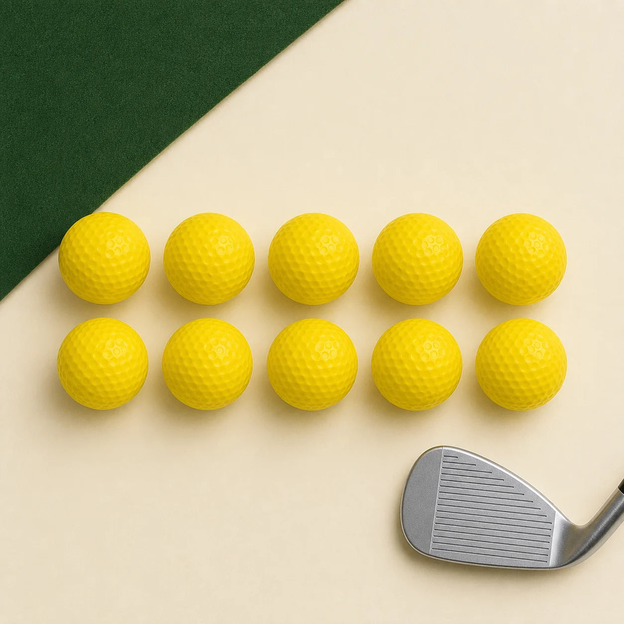 10-Piece Soft Golf Practice Ball Set — complete setup view
