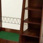 Shelves hooks retaining rails and locking caster details