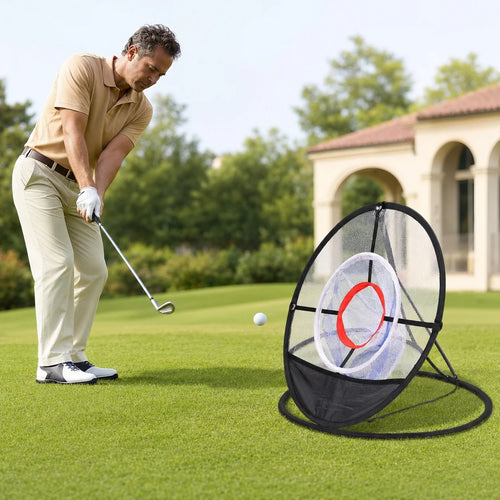 Foldable Golf Target Practice Net — in use