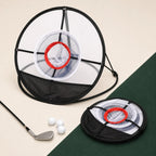 Foldable Golf Target Practice Net — complete setup view