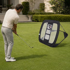 Foldable Pop-Up Golf Chipping Practice Net — in use