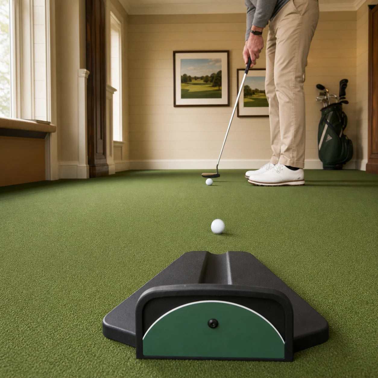 Golf Ball Return Trainer — in use