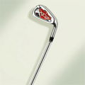 No. 7 beginner golf iron with polished head and steel shaft