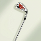 No. 7 beginner golf iron with polished head and steel shaft