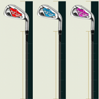 Red blue and purple No. 7 golf iron color options