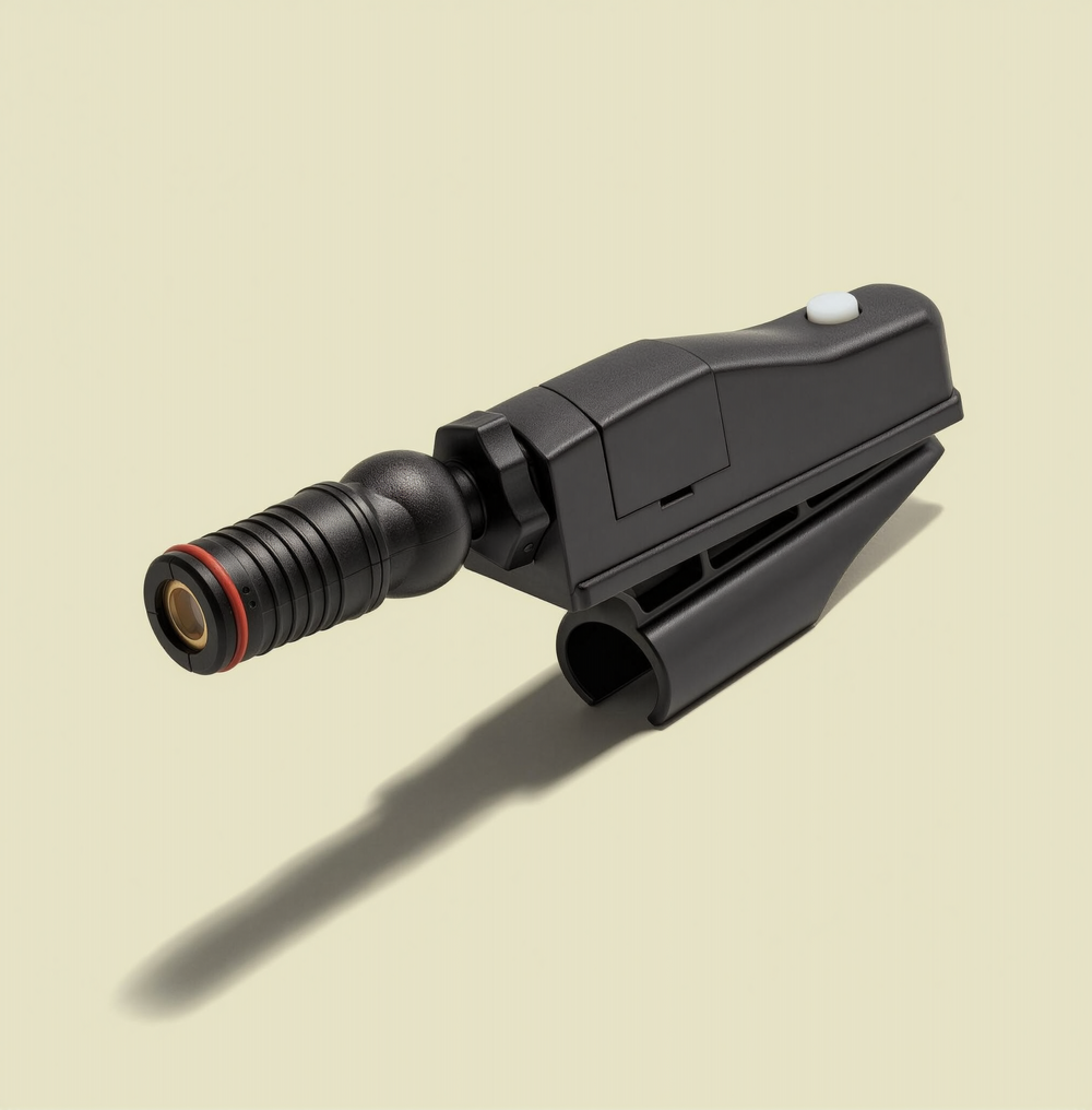 Black putter-mounted laser alignment trainer