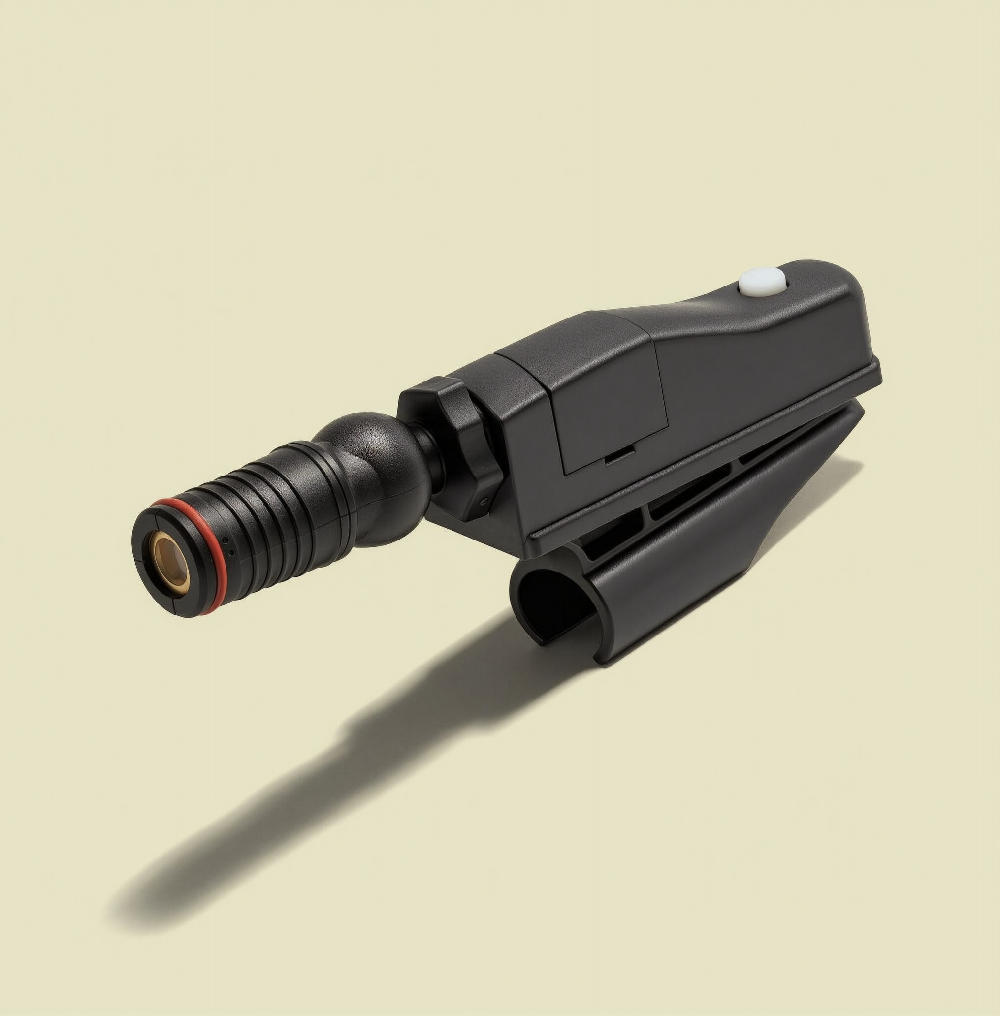 Black putter-mounted laser alignment trainer