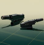 Putter laser trainer shown with precise dimensions and alignment path