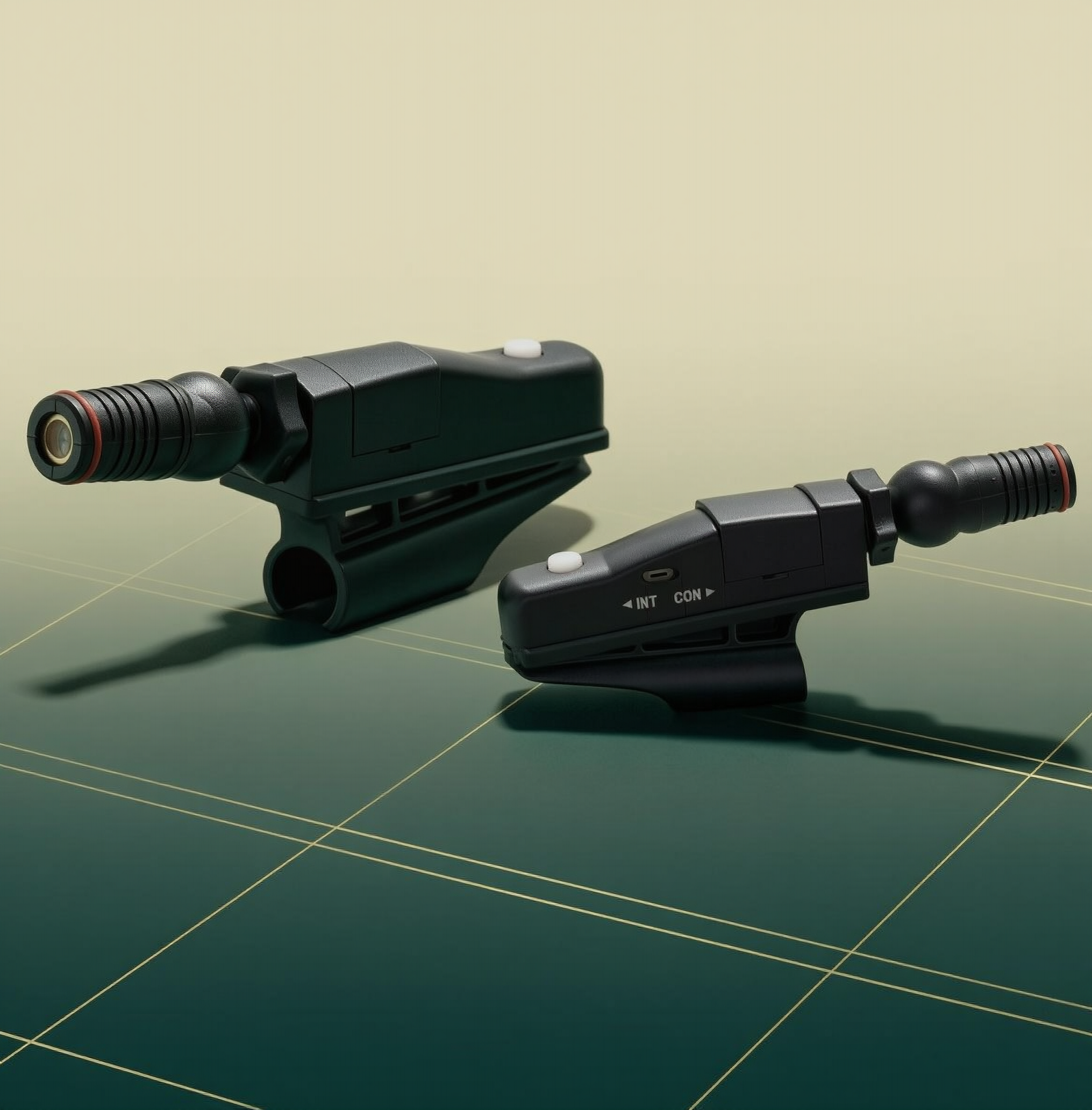 Putter laser trainer shown with precise dimensions and alignment path