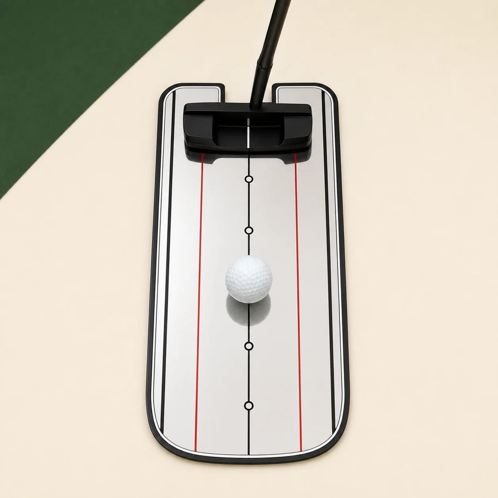 Golf Putting Alignment Mirror — complete setup view