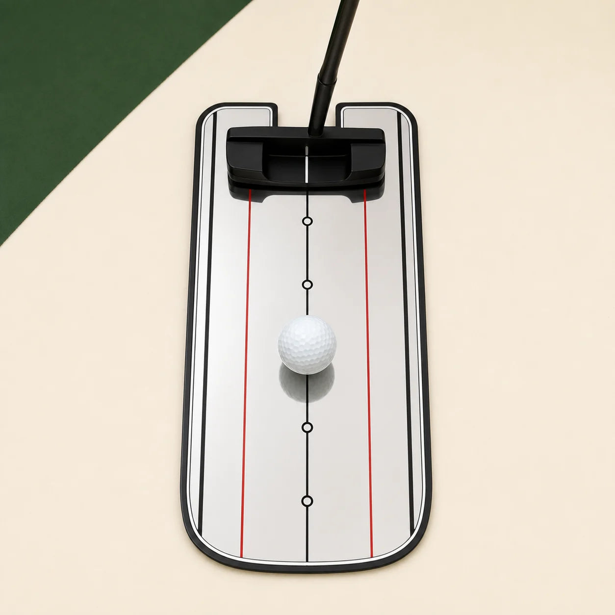 Golf Putting Alignment Mirror — complete setup view