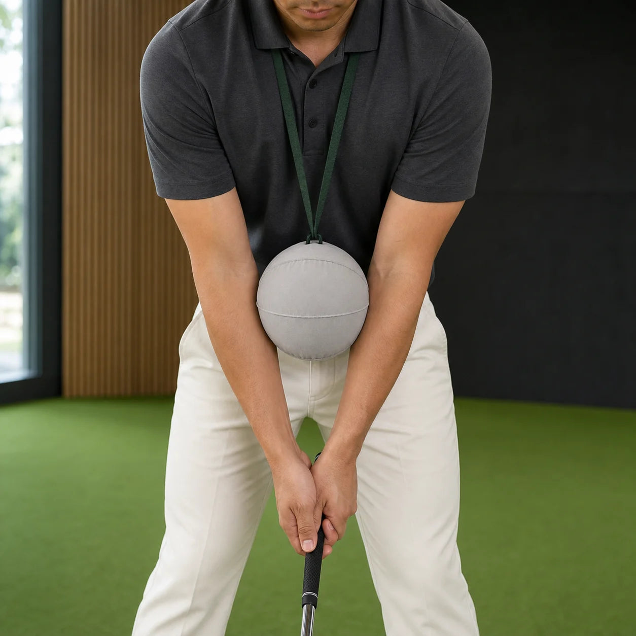 Golf Swing Arm Correction Training Ball — in use